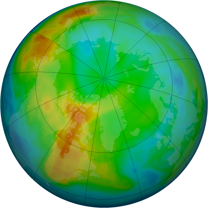 Arctic ozone map for 03 December 1989